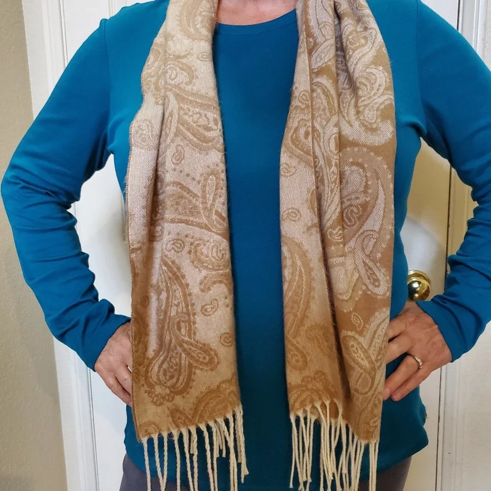 Classic Paisley Print Cejon Scarf, Approximately 56 X 11 inches
